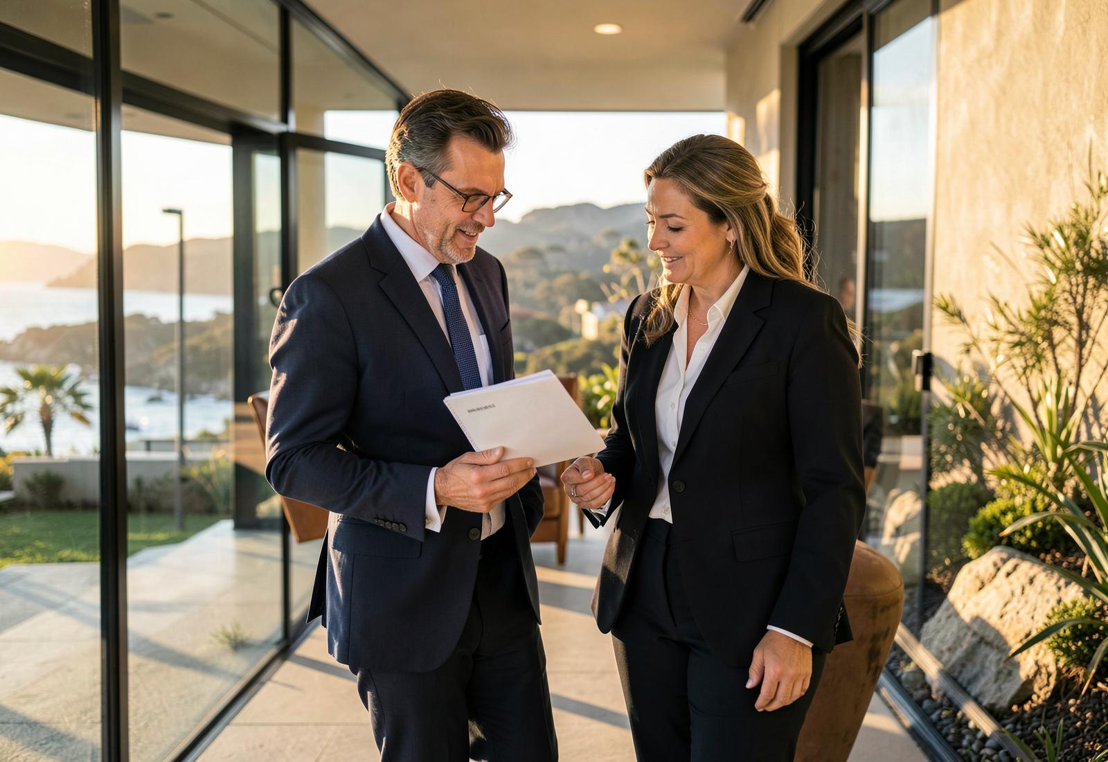An experienced real estate mentor guiding a team member