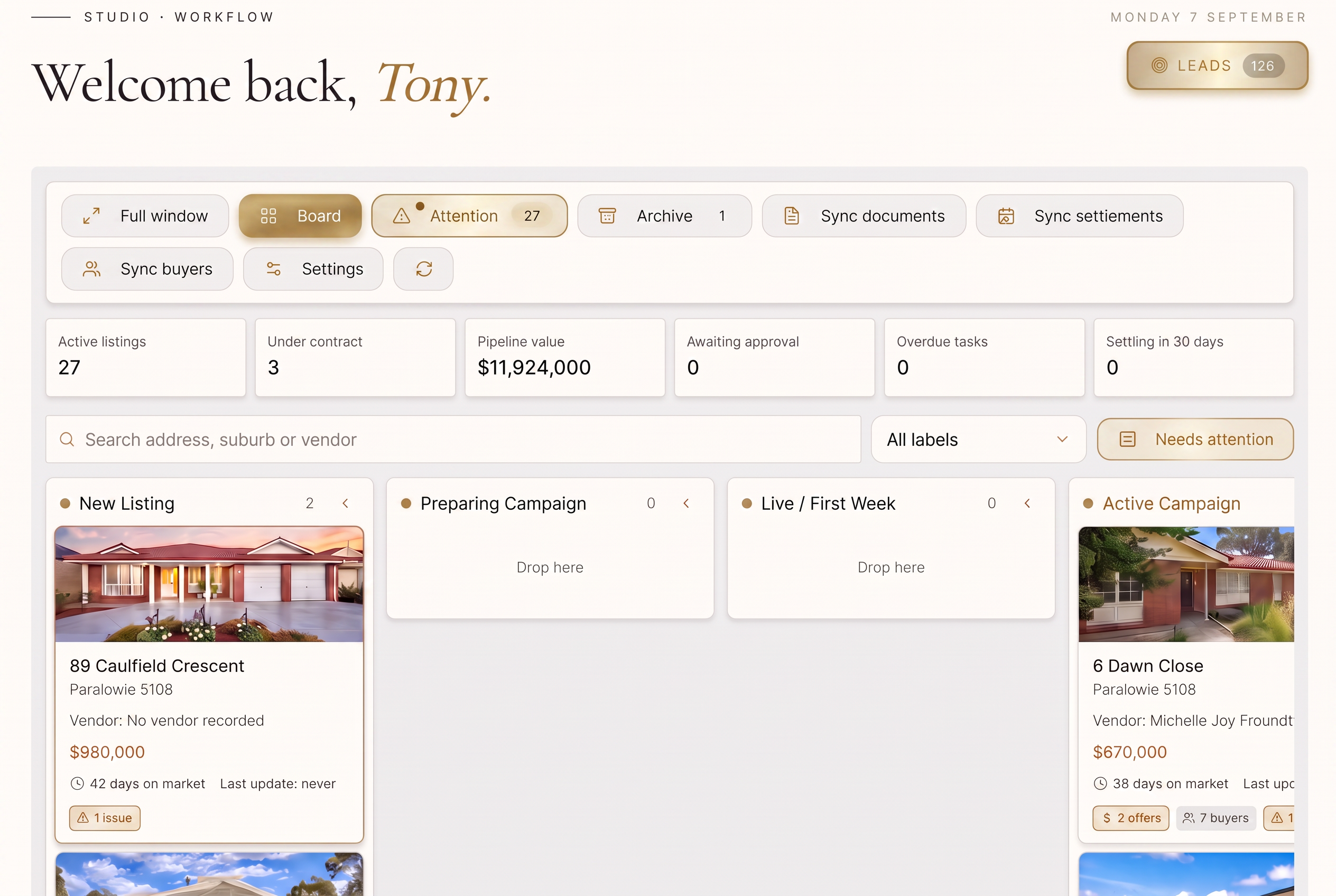 Trello styled workflow board integrated with the CRM